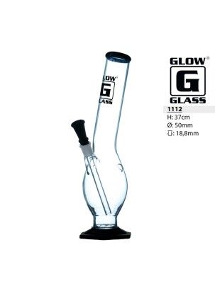 bongo fajka szklana wodna glow glass O WYSOKOŚCI 37 CM, CHILLUM 18,8 MM, Ø 50 MM 