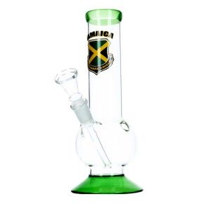 Bongo fajka szklana wodna grube szkło jamaica national shield 14,5mm 21cm 