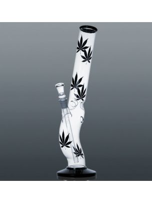 bongo fajka szklana wodno-lodowa czarny liść 42 cm 18,8mm 