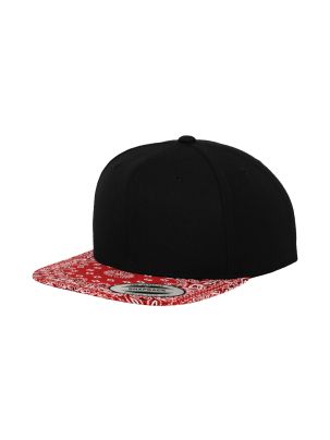 Czapka Yupoong Bandana Snapback Cap Fashion Print Premium Black Red