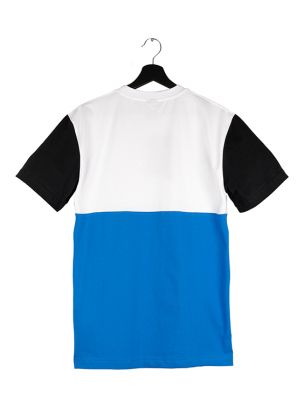  KOSZULKA T-SHIRT COLOUR BLOCK WHITE/FRESH BLUE/BLACK