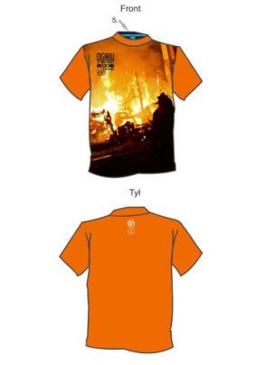  	 koszulka T-SHIRT El Polako ogień Pomarańczowa 