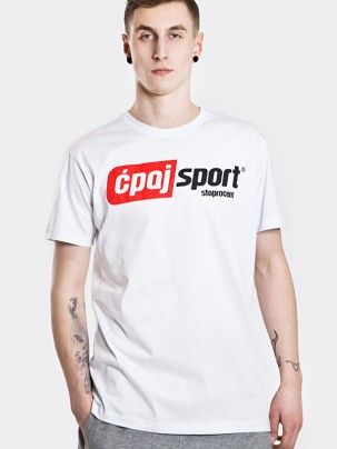Koszulka T-shirt STOPROCENT Slim Ćpaj Sport Białą