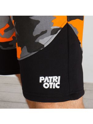 Krótkie spodnie szorty Bawełniane Patriotic CLS Black orange Camo