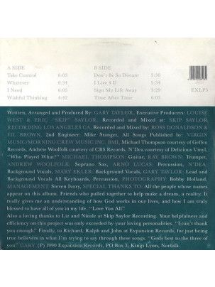 Płyta Vinylowa LP Gary Taylor ‎– Take Control
