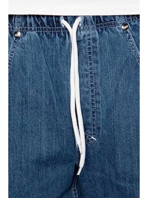 Spodnie MASS Denim Jeans Block Baggy Fit niebieskie 