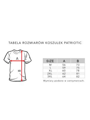Tabela rozmiarów koszulek Patriotic