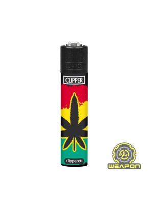 Zapalniczka Clipper reggae cannabis leaf yellow